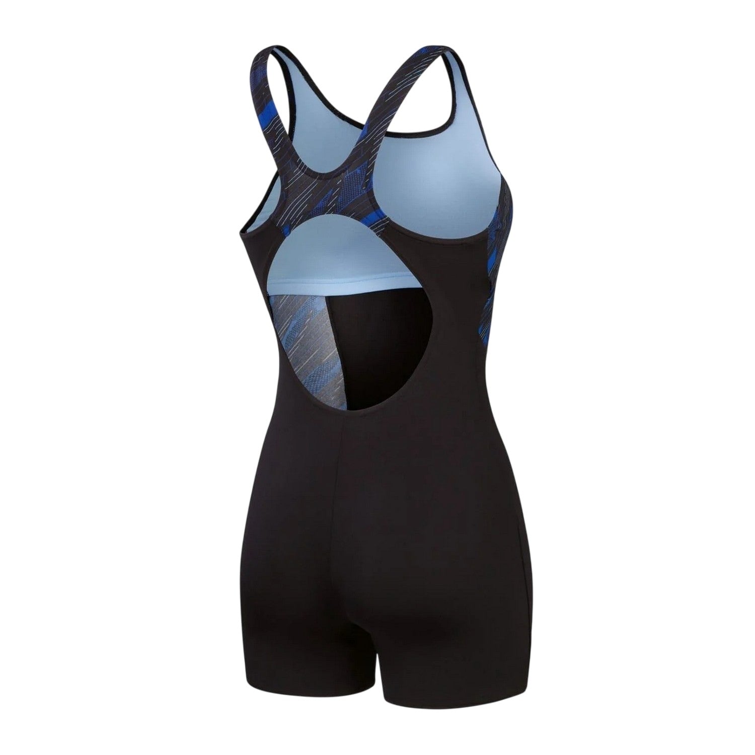 Black-Blue Print - Back - Speedo Womens-Ladies Hyperboom Splice Legsuit