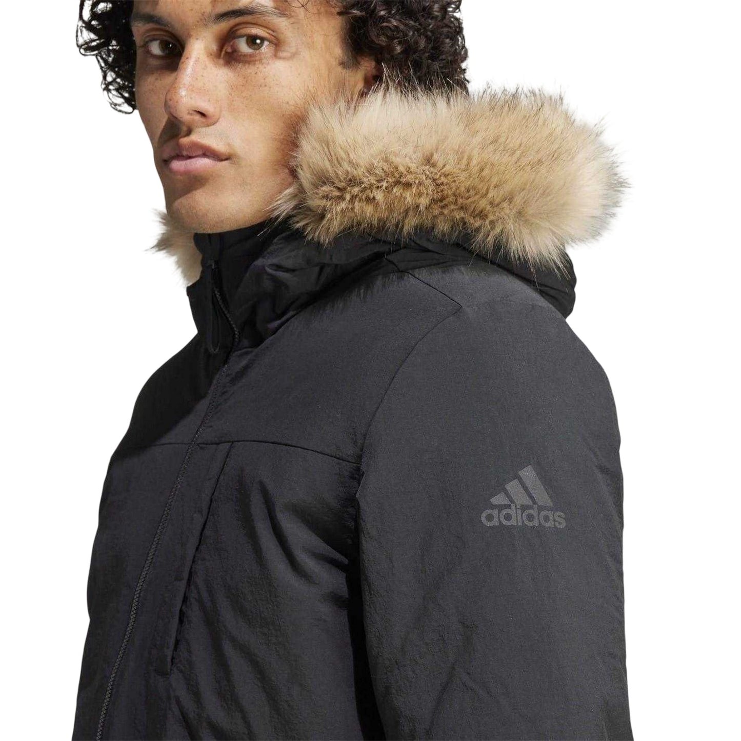 Black - Side - Adidas Mens Paveric Climawarm Puffer Jacket