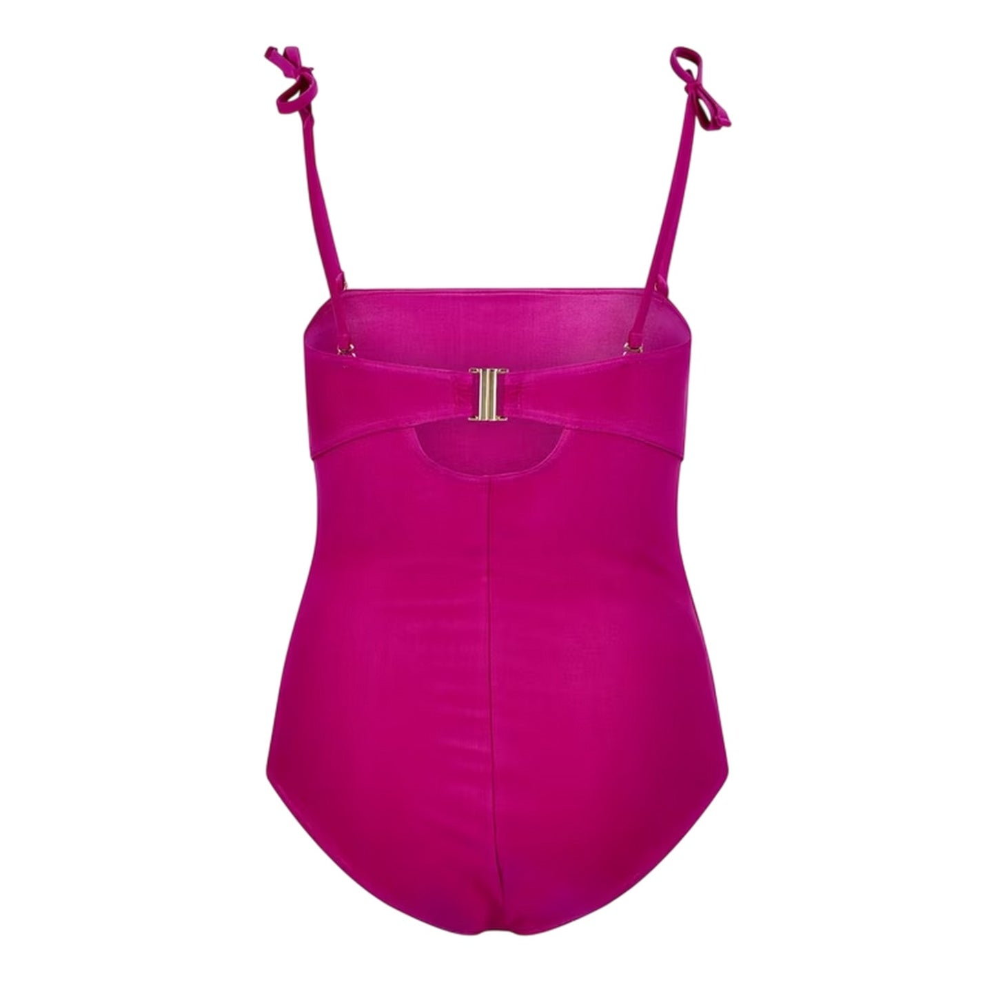 Pink - Back - Speedo Womens-Ladies Plain Bandeau One Piece Swimsuit