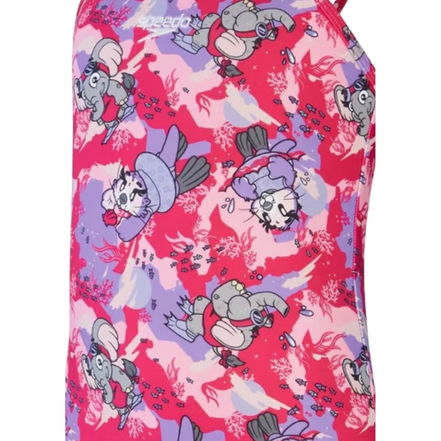Pink - Lifestyle - Speedo Girls Animals Frill One Piece Swimsuit