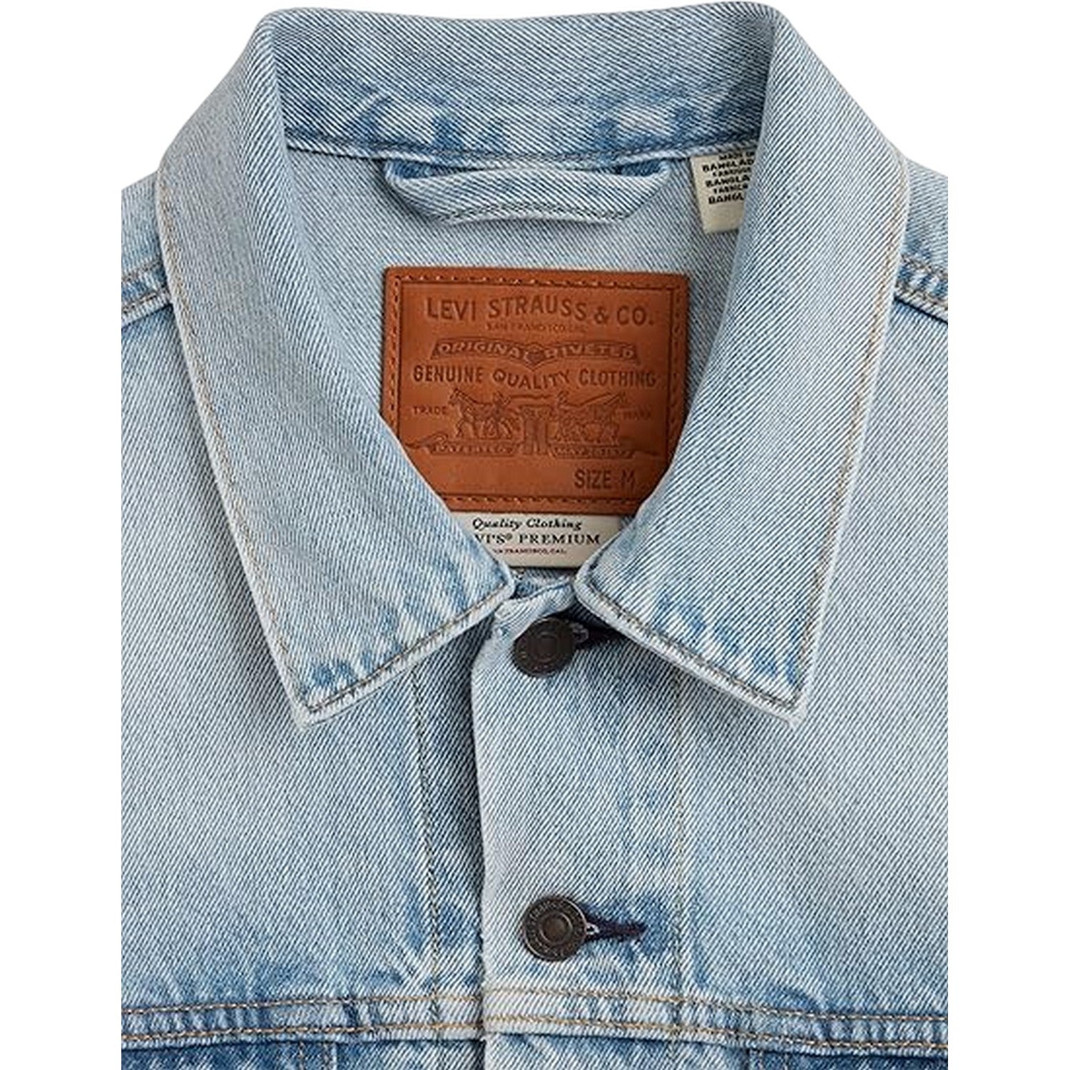 Light Wash - Side - Levis Mens Denim Chest Pocket Trucker Jacket