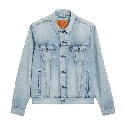 Light Wash - Front - Levis Mens Denim Chest Pocket Trucker Jacket