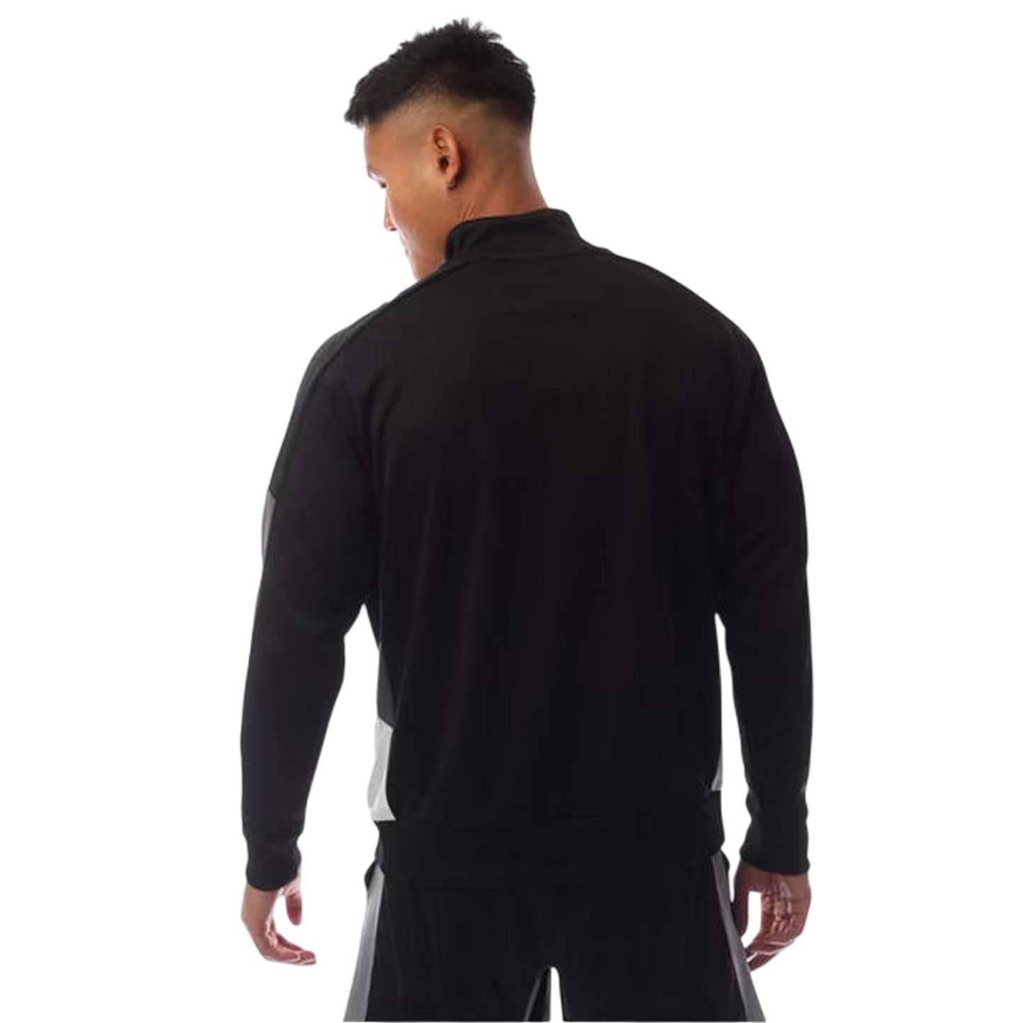 Black-Charcoal-White - Back - Sondico Mens Colour Block Track Jacket