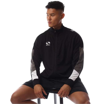 Black-Charcoal-White - Lifestyle - Sondico Mens Colour Block Track Jacket