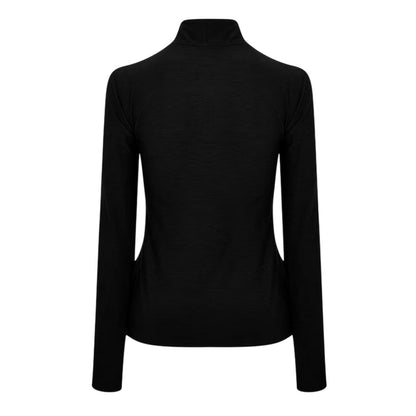 Black - Back - New Balance Womens-Ladies Space Dye Quarter Zip Running Track Top
