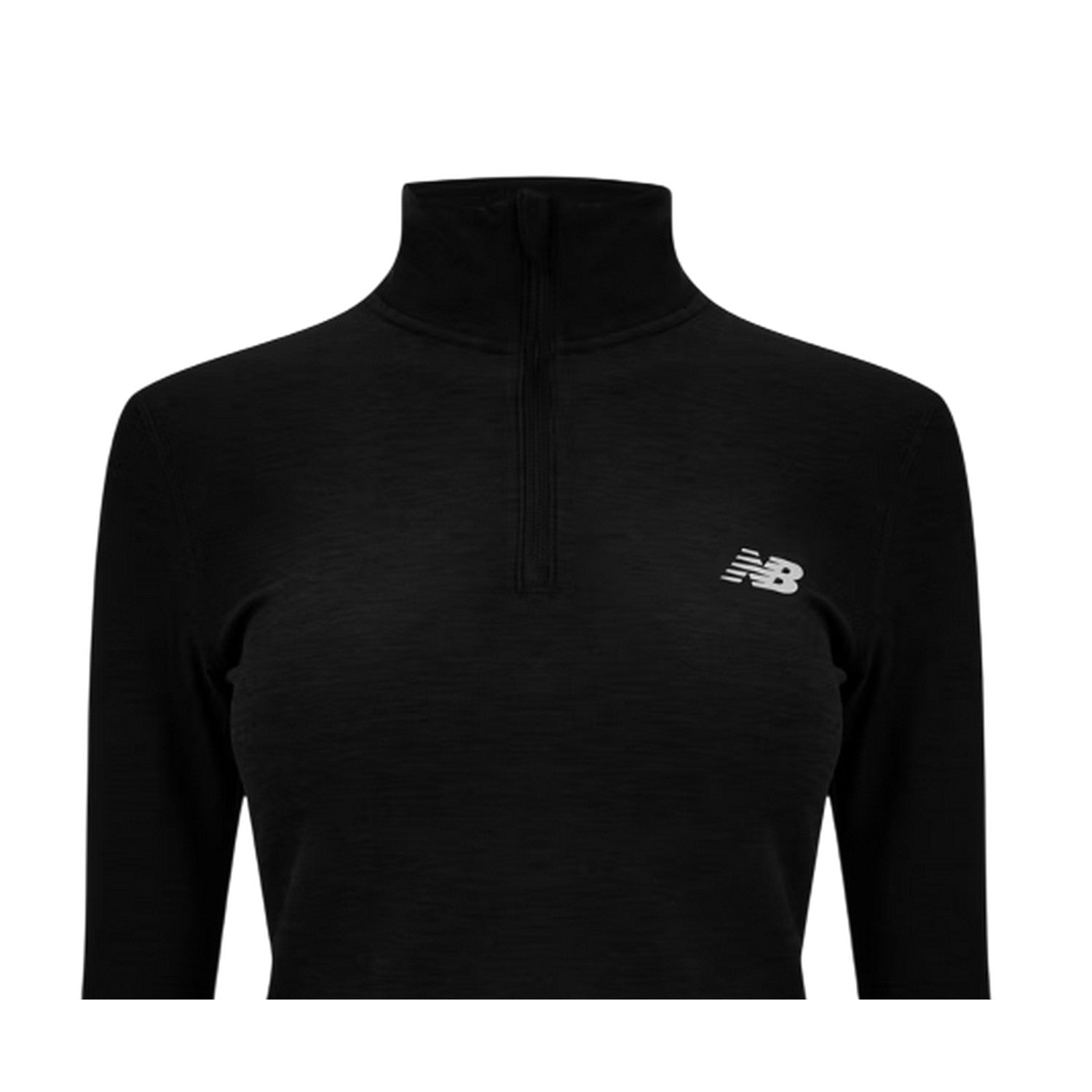 Black - Side - New Balance Womens-Ladies Space Dye Quarter Zip Running Track Top