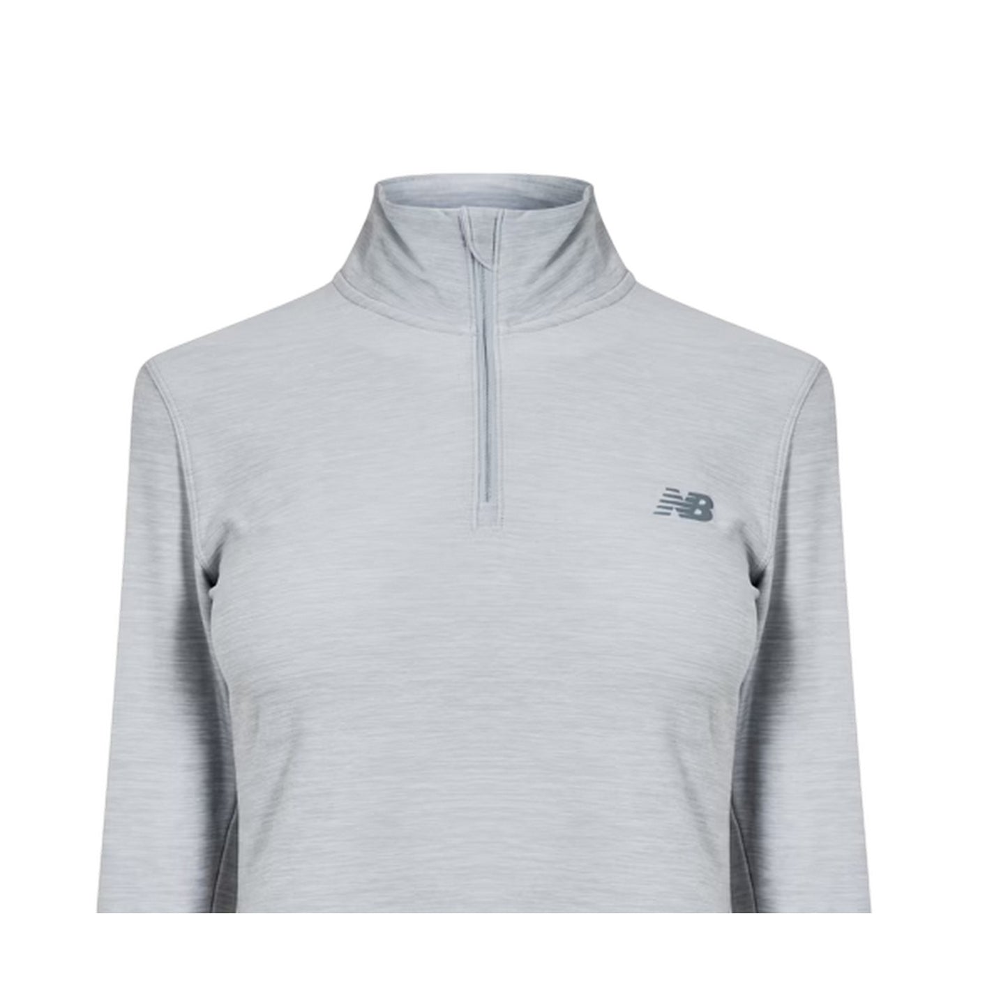Grey - Side - New Balance Womens-Ladies Space Dye Quarter Zip Running Track Top