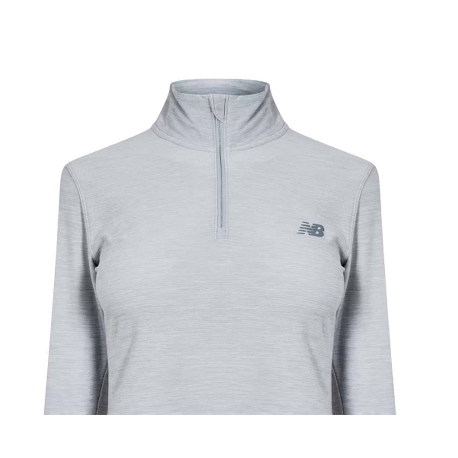Grey - Side - New Balance Womens-Ladies Space Dye Quarter Zip Running Track Top