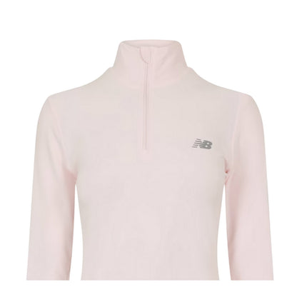 Pink Salt - Side - New Balance Womens-Ladies Space Dye Quarter Zip Running Track Top