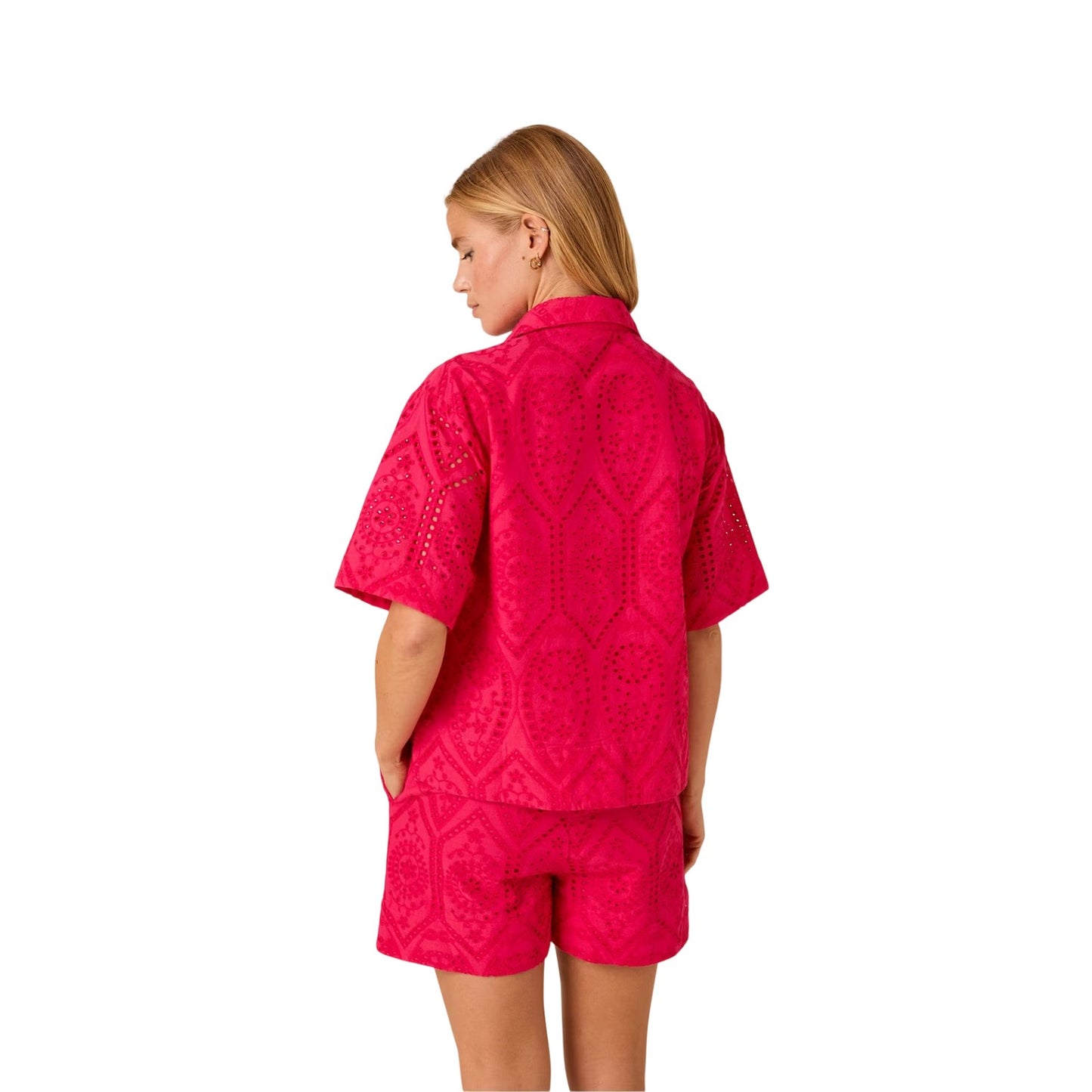 Pink - Back - Nobody´s Child Womens-Ladies Bennie Floral Chino Shorts