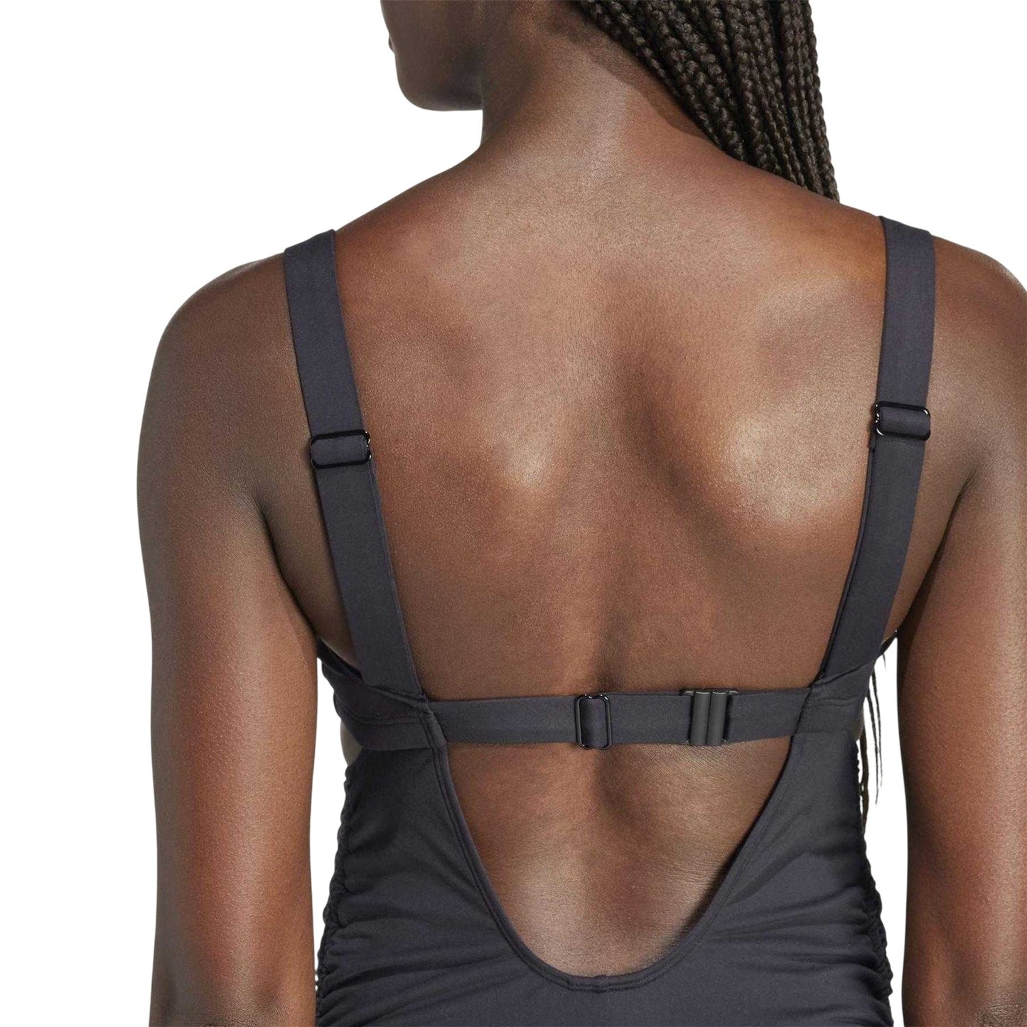 Black - Lifestyle - Adidas Womens-Ladies Ruched Side Maternity One Piece Swimsuit
