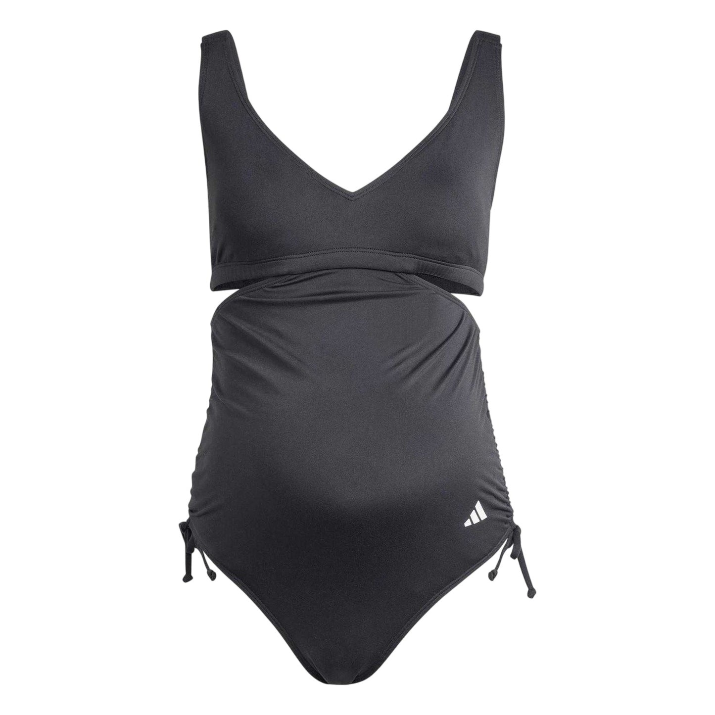 Black - Front - Adidas Womens-Ladies Ruched Side Maternity One Piece Swimsuit