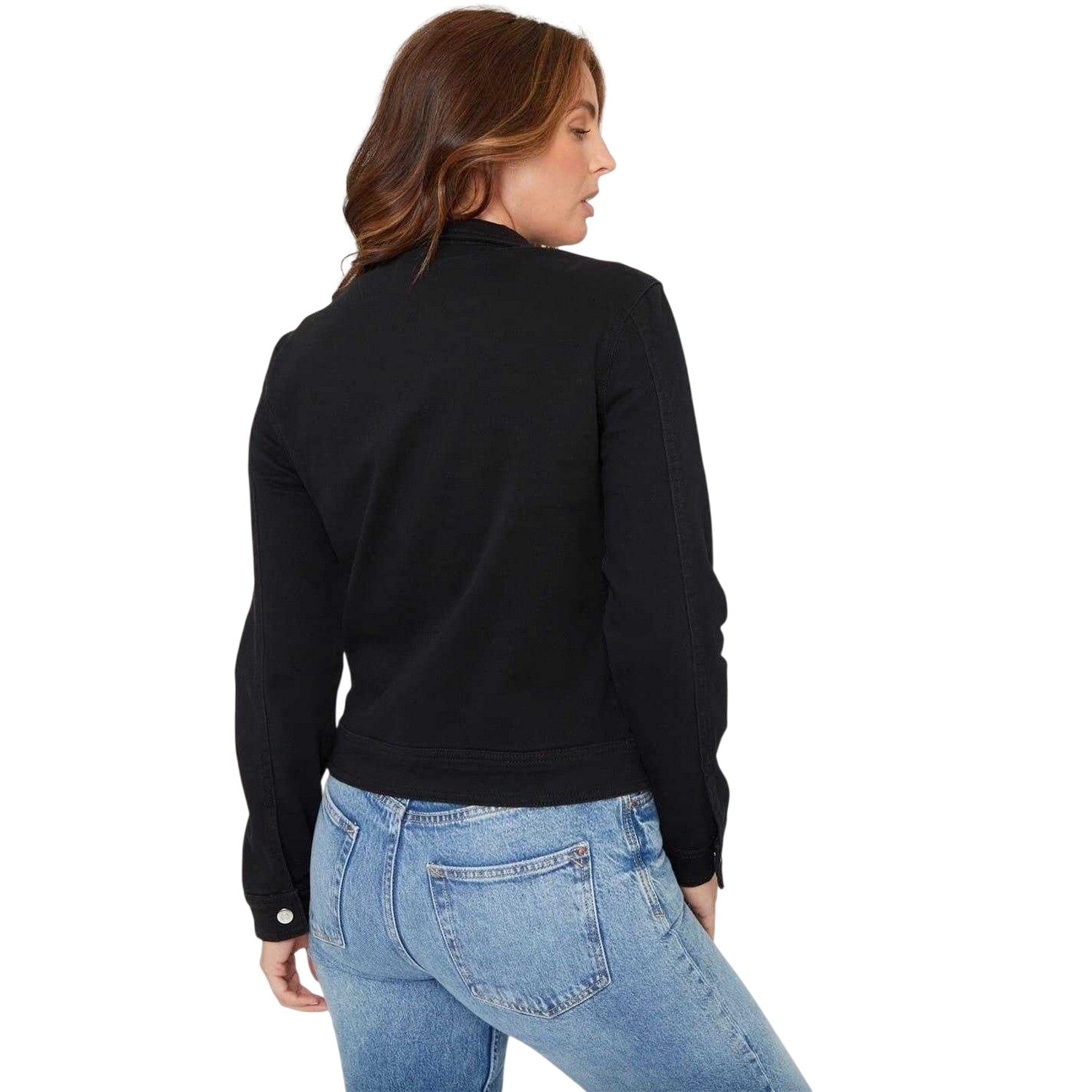 Black - Back - Be You Womens-Ladies Short Regular Denim Jacket