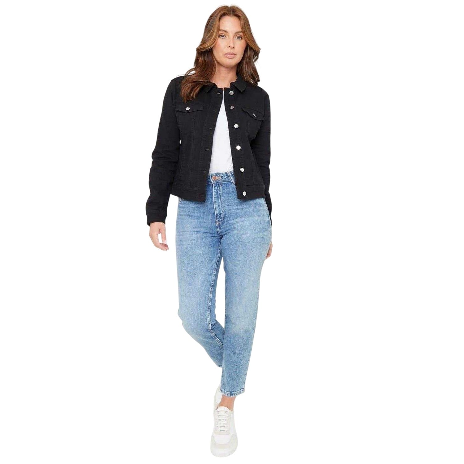 Black - Lifestyle - Be You Womens-Ladies Short Regular Denim Jacket