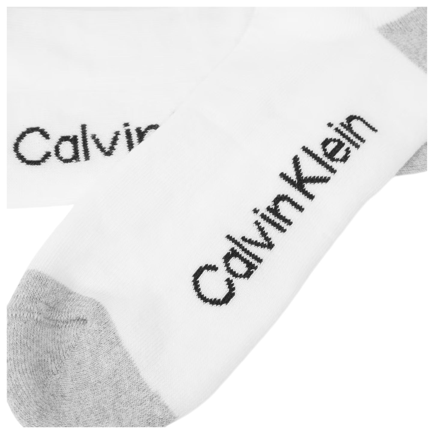 White - Side - Calvin Klein Mens Logo Trainer Socks (Pack of 3)