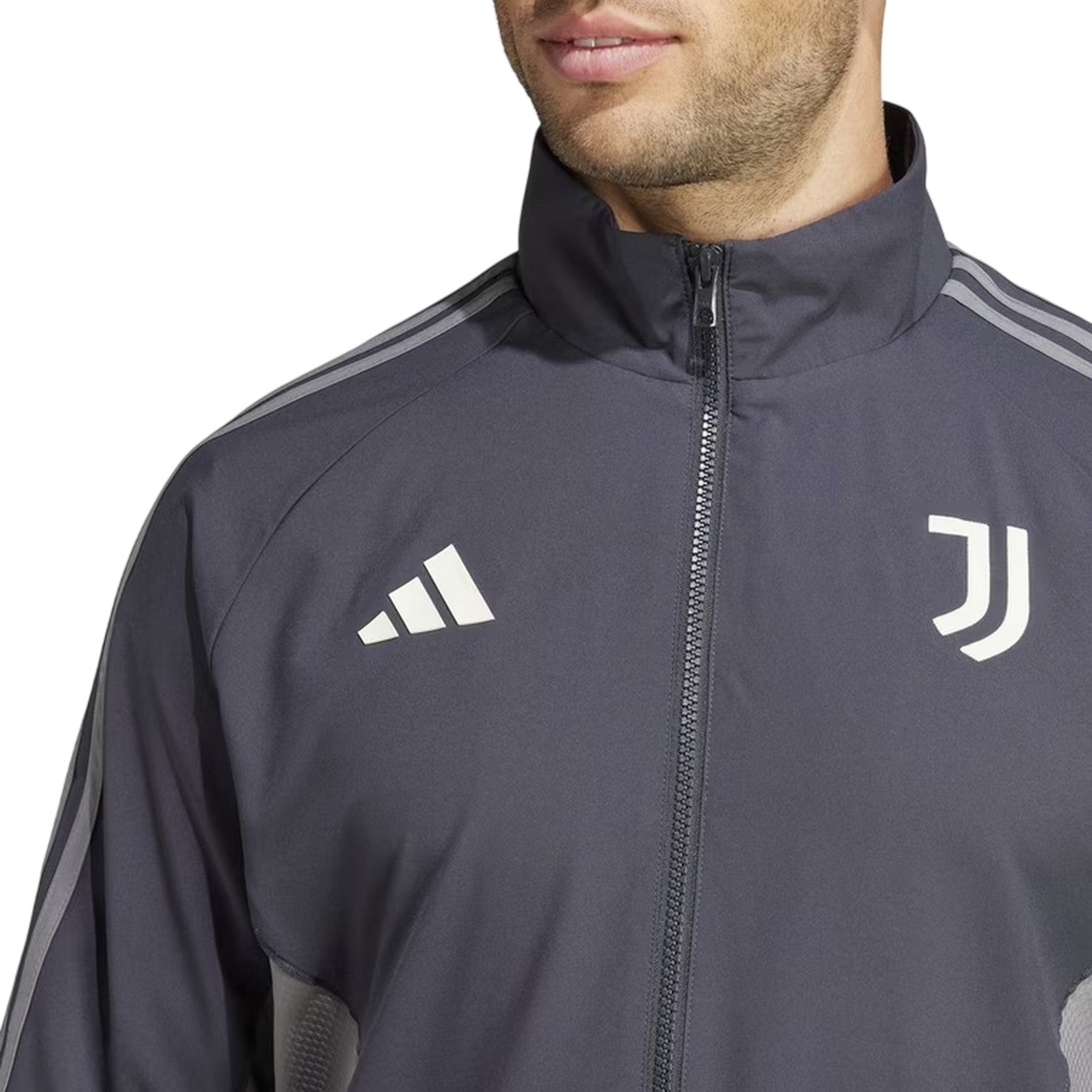Carbon-Grey Five - Side - Adidas Mens 2024-2025 Juventus FC Track Jacket