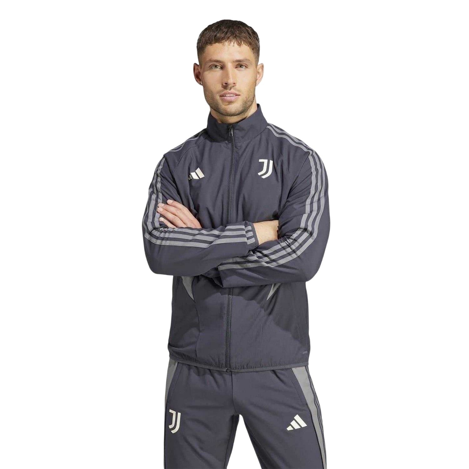 Carbon-Grey Five - Pack Shot - Adidas Mens 2024-2025 Juventus FC Track Jacket