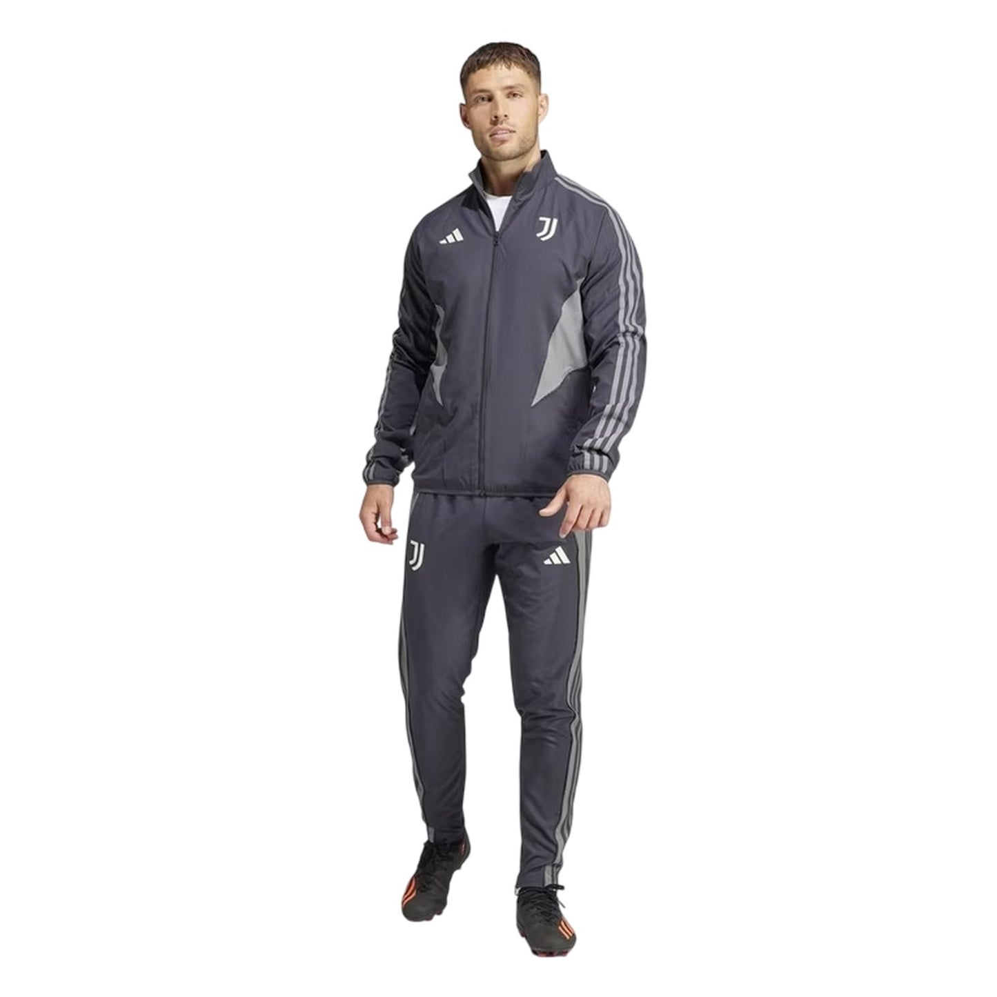 Carbon-Grey Five - Close up - Adidas Mens 2024-2025 Juventus FC Track Jacket