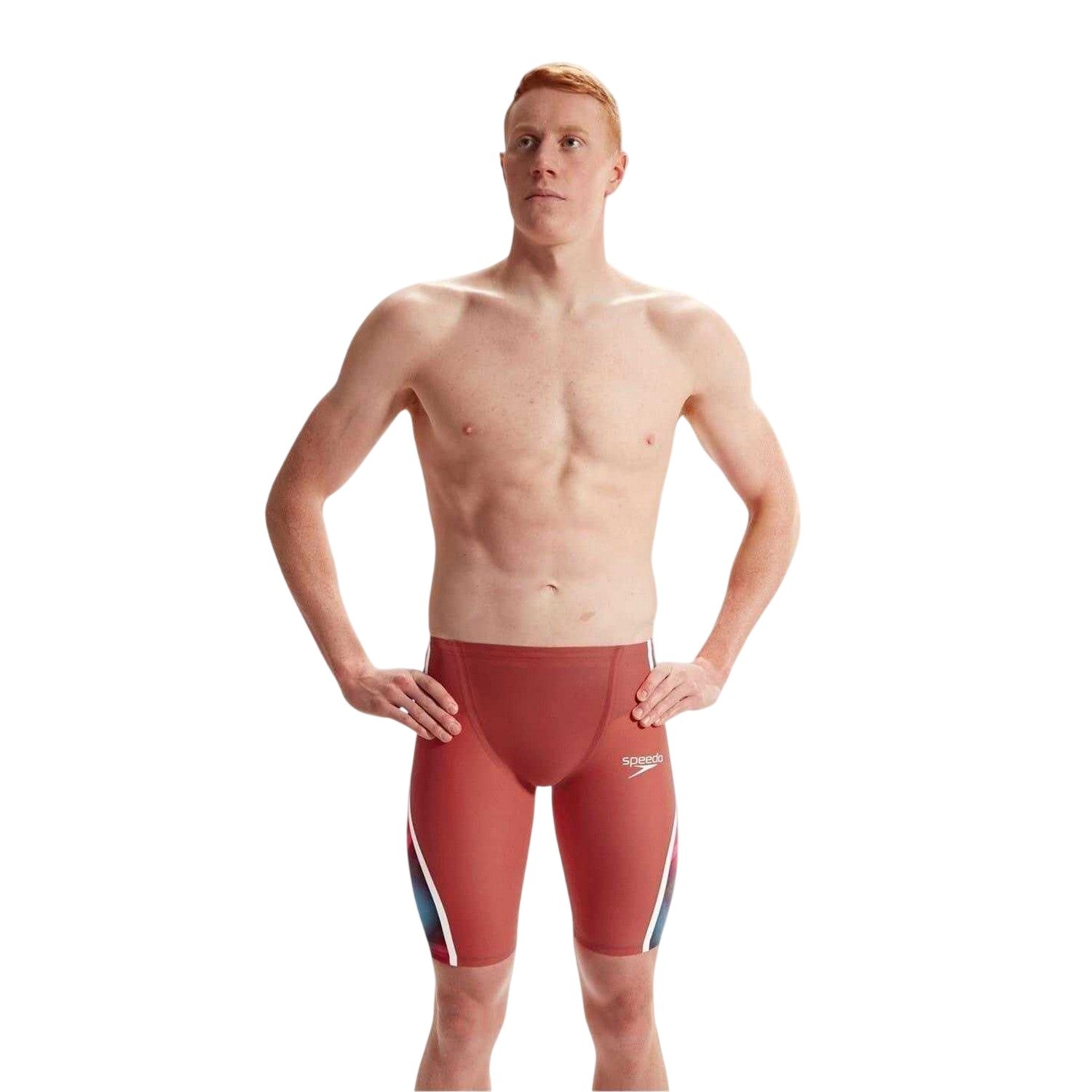 Red-Blue - Front - Speedo Mens Colour Block Jammer Shorts
