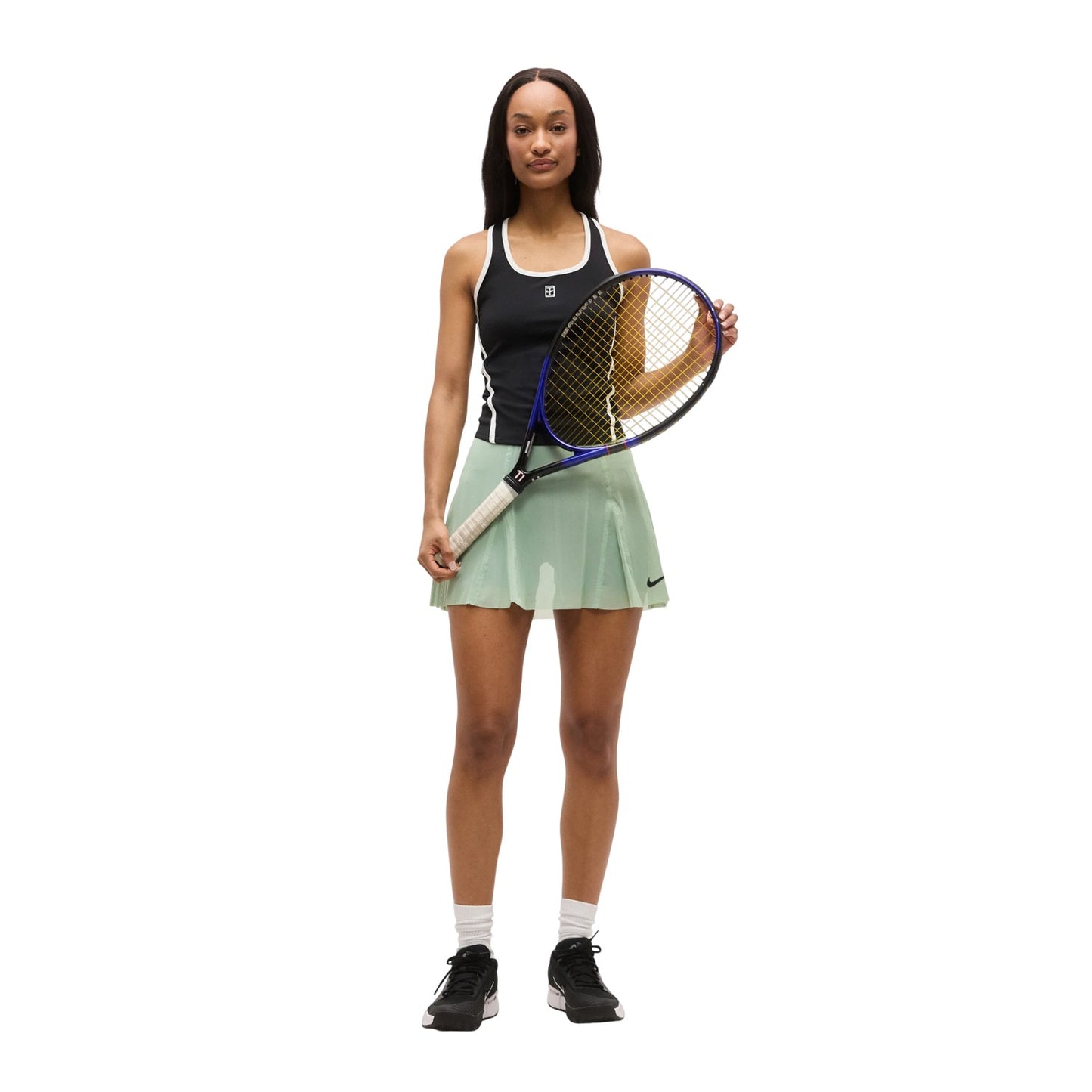 Stream-Black - Close up - Nike Womens-Ladies Performance Tennis Skirt
