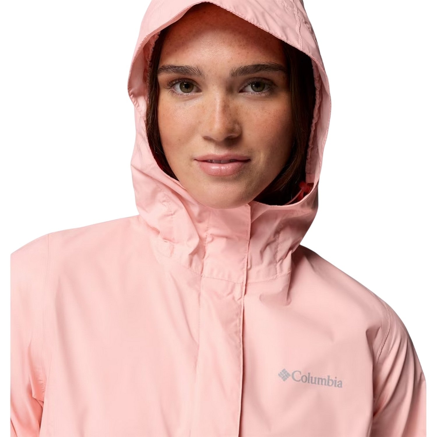Pink - Side - Columbia Womens-Ladies Packable Waterproof Jacket