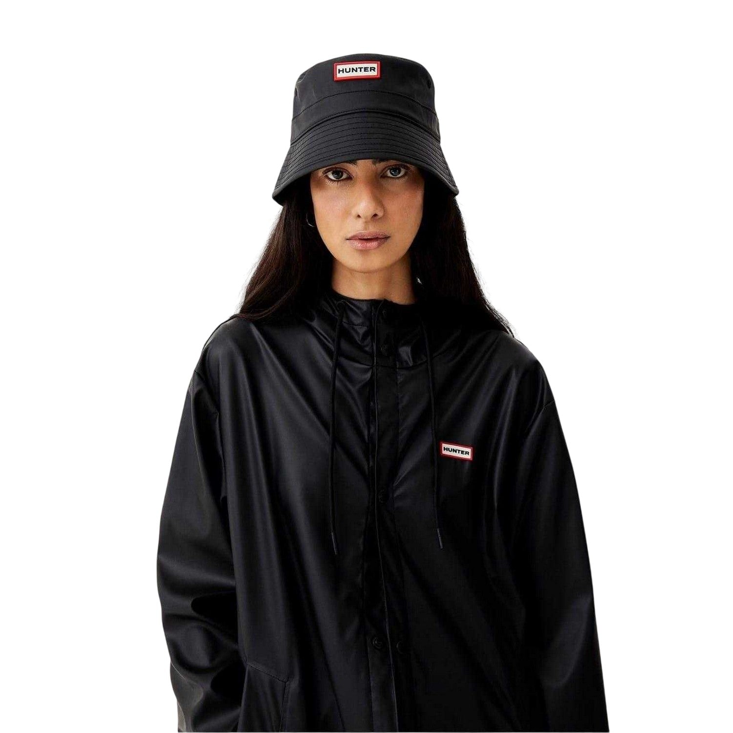 Black - Side - Hunter Womens-Ladies Izzy Weather Resistant Anorak