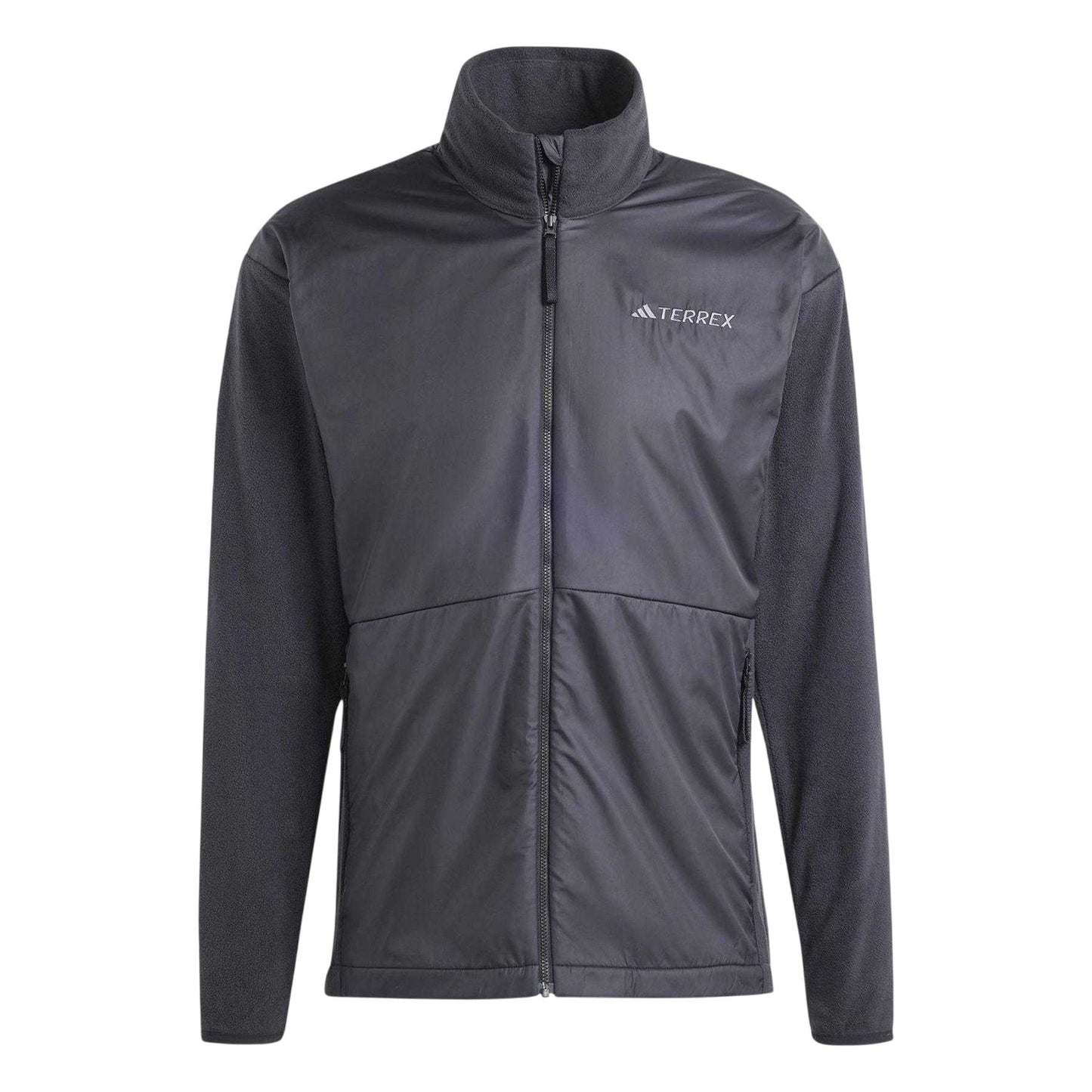 Black - Front - Adidas Mens Terrex Wind Resistant Running Fleece Jacket
