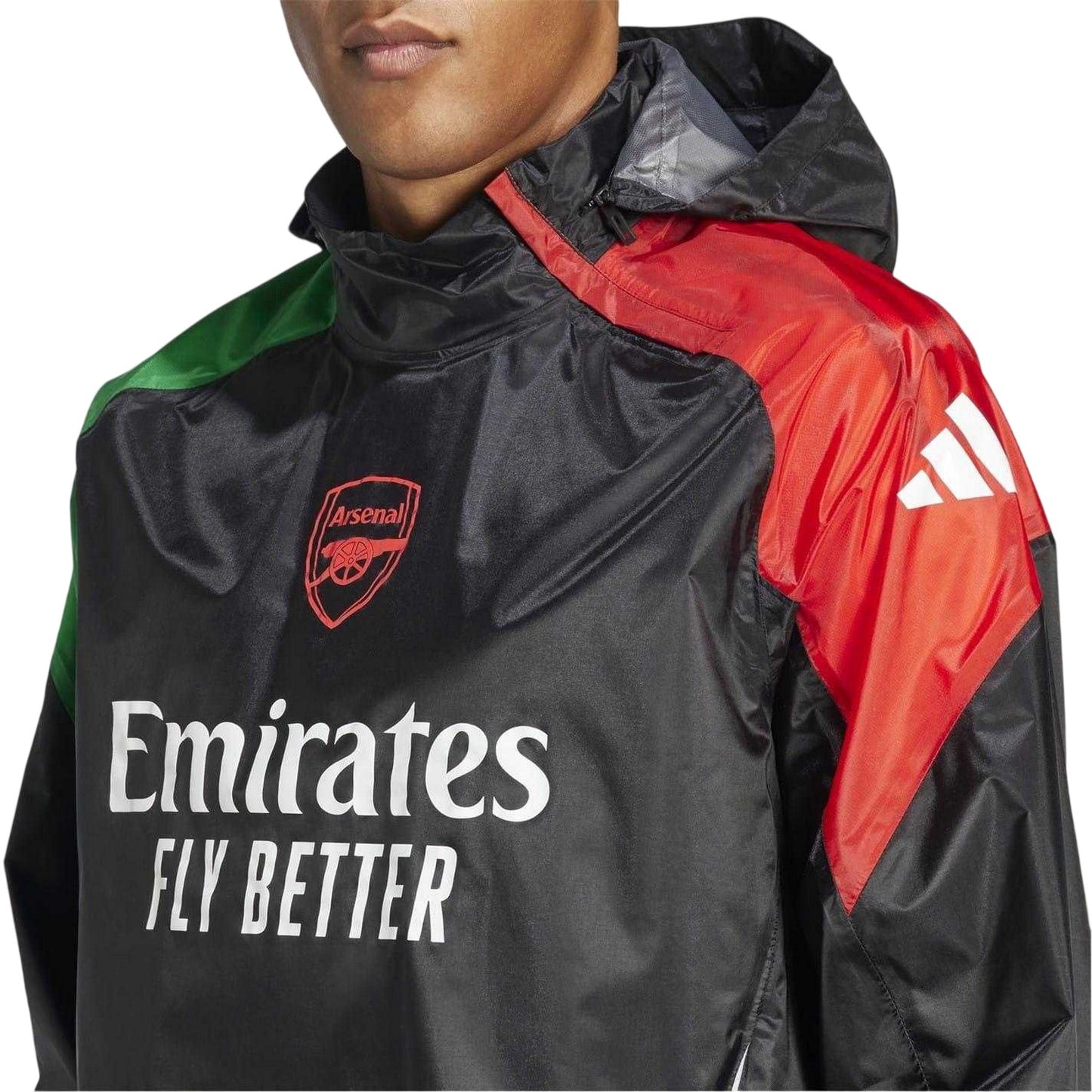 Black - Side - Adidas Mens 24-25 Arsenal FC Hooded Jacket