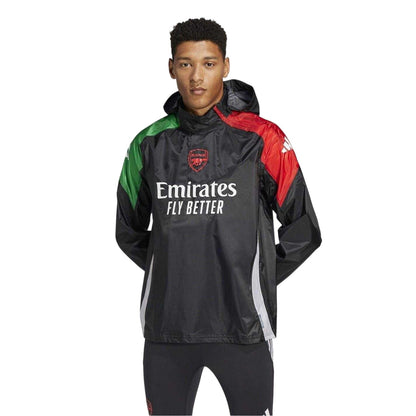 Black - Pack Shot - Adidas Mens 24-25 Arsenal FC Hooded Jacket