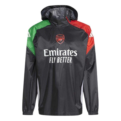 Black - Front - Adidas Mens 24-25 Arsenal FC Hooded Jacket