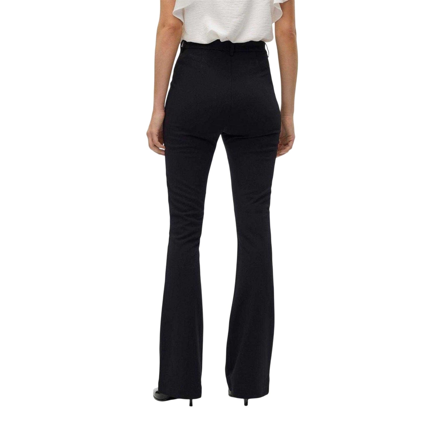 Black - Back - Vero Moda Womens-Ladies Flared Trousers