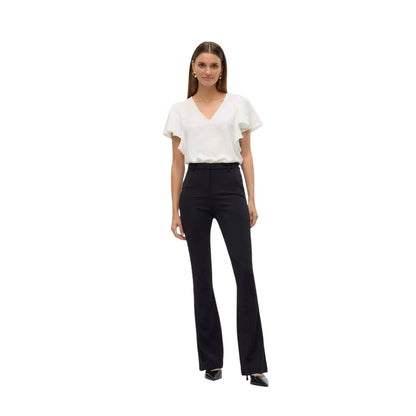 Black - Pack Shot - Vero Moda Womens-Ladies Flared Trousers
