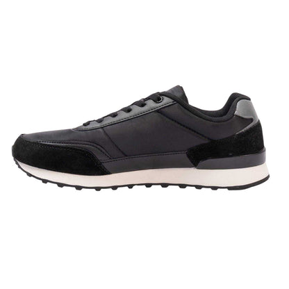 Black - Back - Kappa Mens Suede Flat Trainers