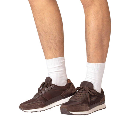 Dark Brown - Lifestyle - Kappa Mens Suede Flat Trainers
