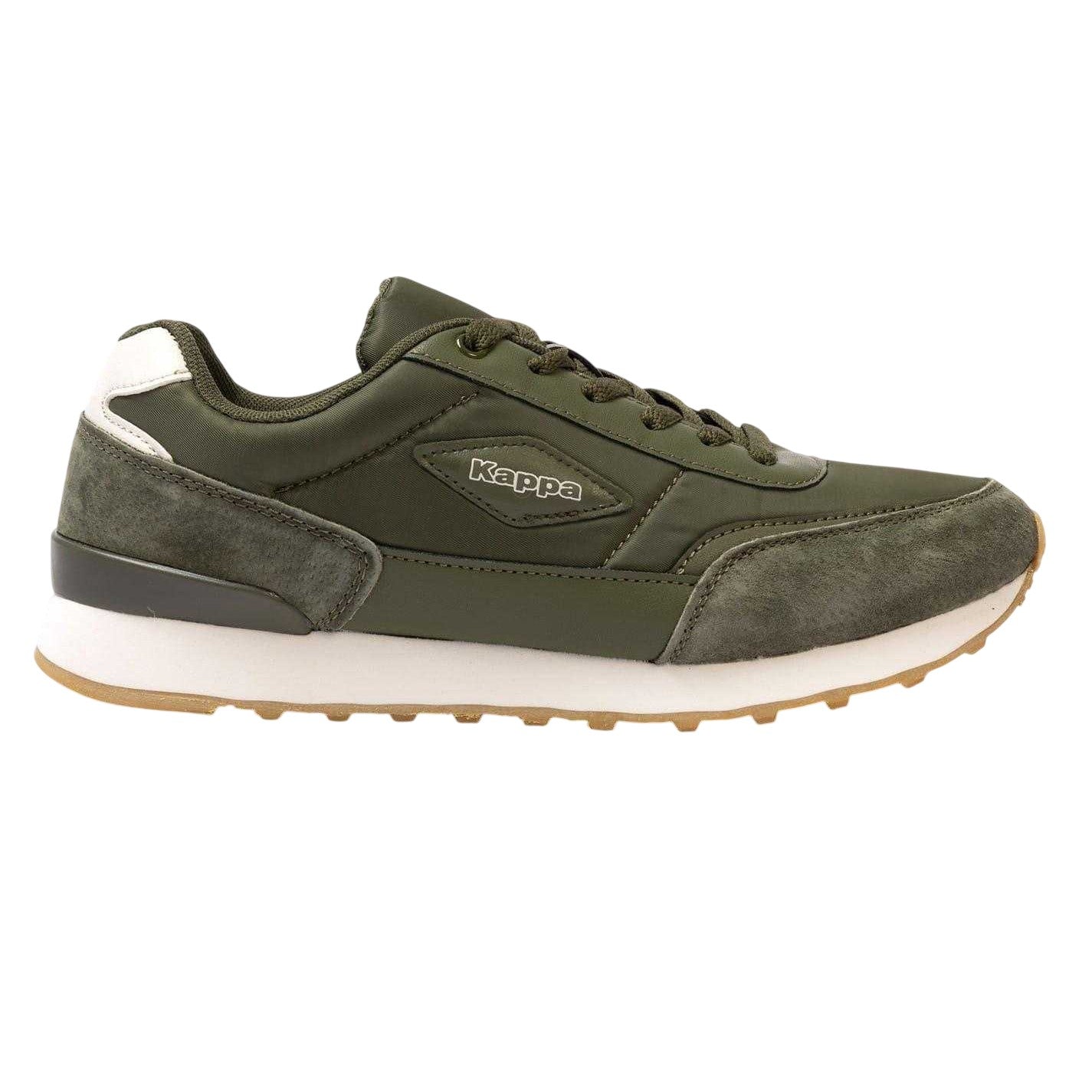 Army Green - Front - Kappa Mens Suede Flat Trainers