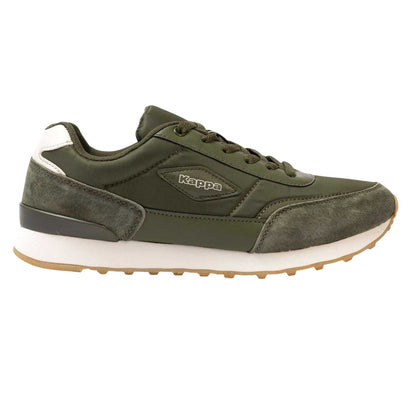 Army Green - Front - Kappa Mens Suede Flat Trainers