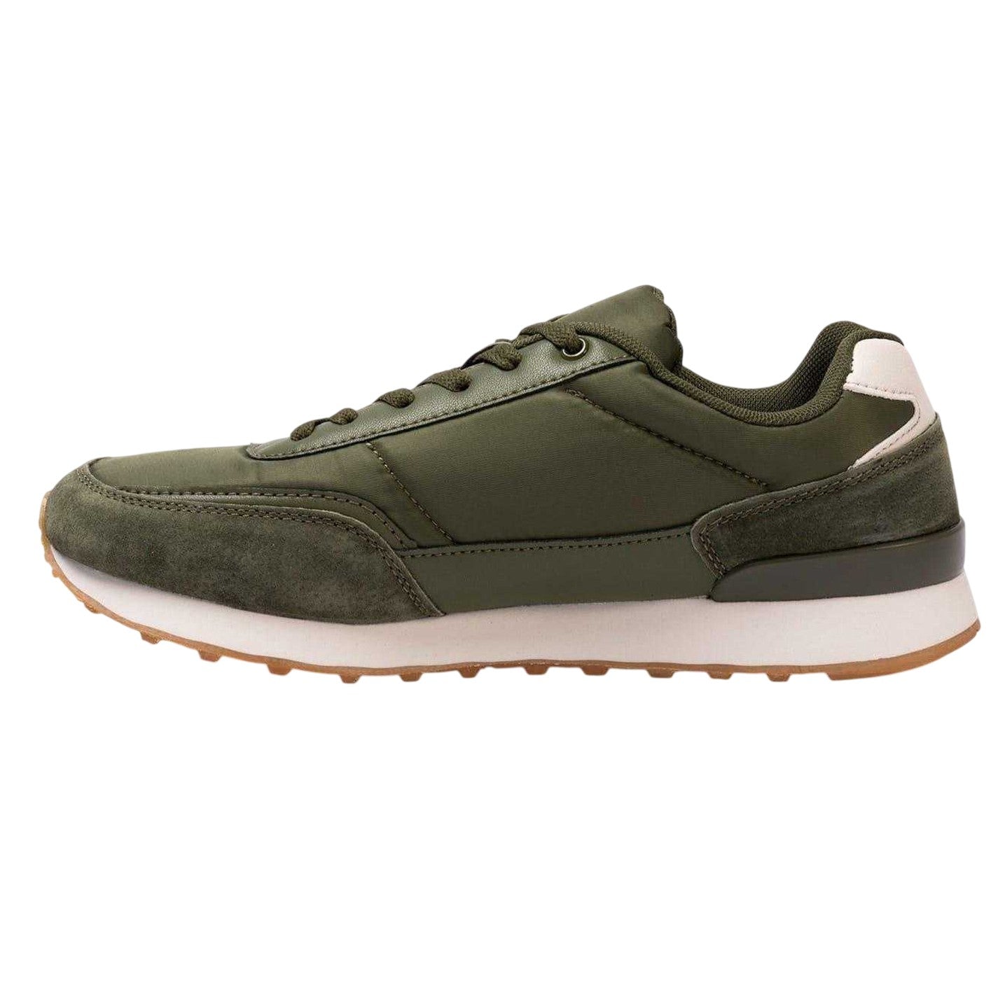 Army Green - Back - Kappa Mens Suede Flat Trainers