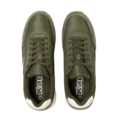 Army Green - Side - Kappa Mens Suede Flat Trainers