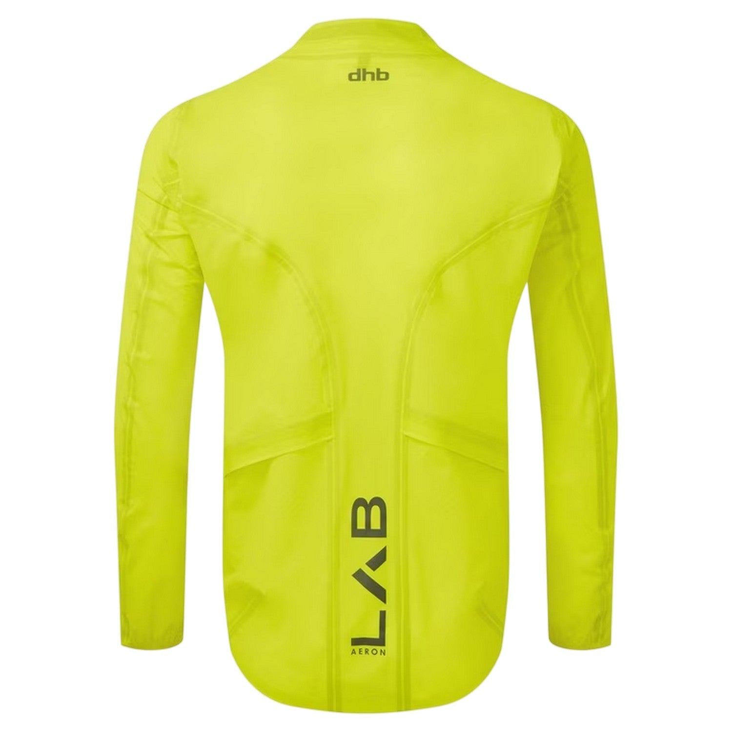 Yellow - Back - dhb Mens Aeron Water Repellent Lightweight Cycling Jacket
