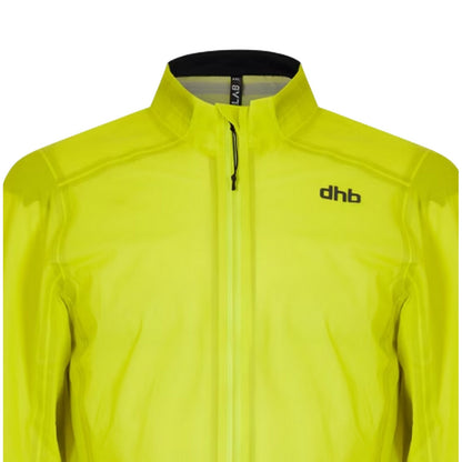 Yellow - Side - dhb Mens Aeron Water Repellent Lightweight Cycling Jacket