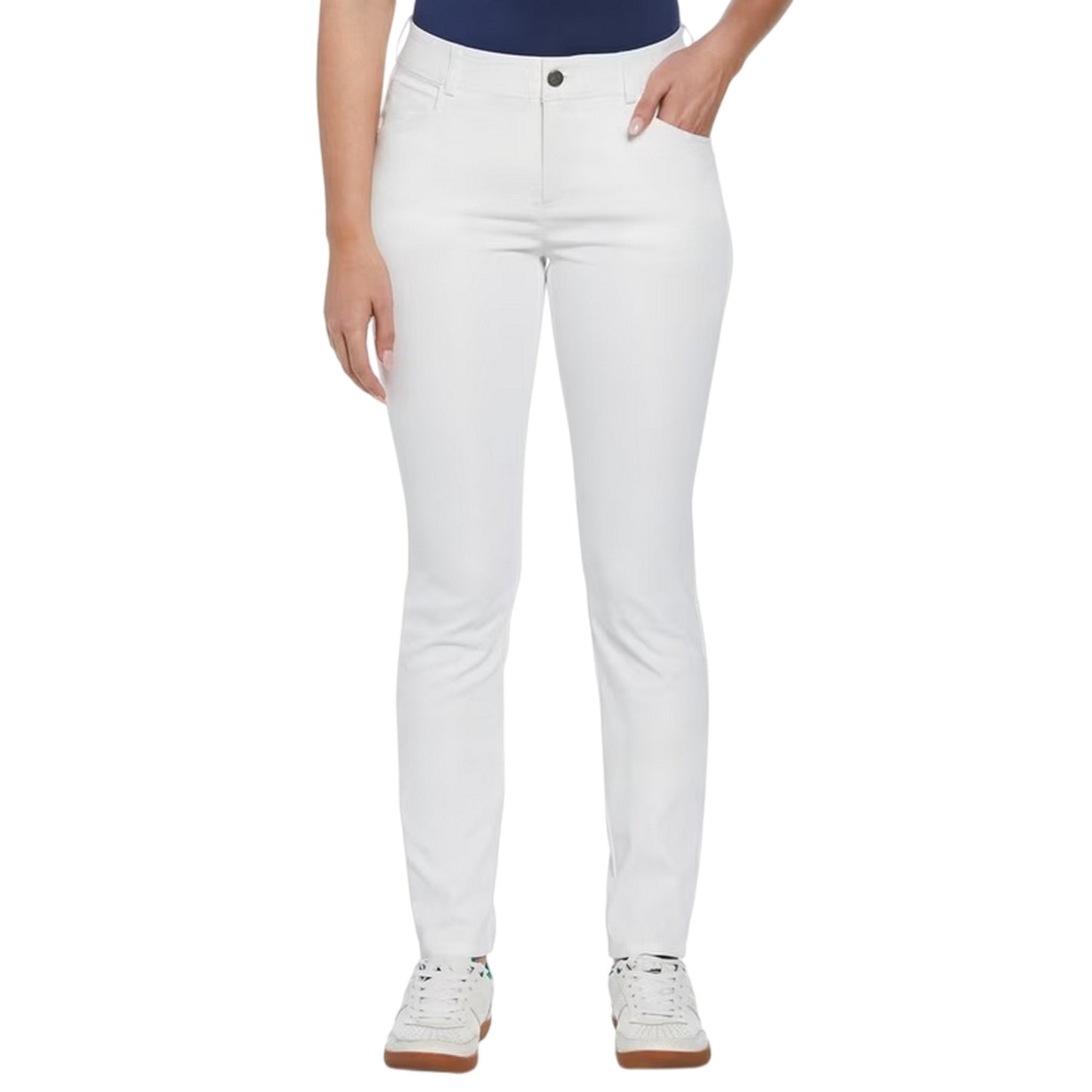 Bright White - Front - Original Penguin Womens-Ladies Veronica Slim Golf Trousers