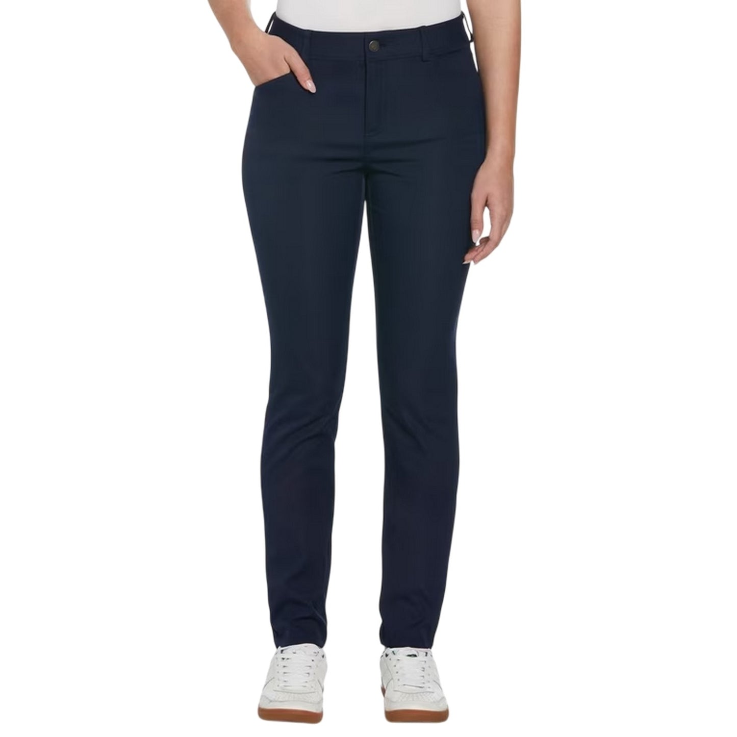Black Iris - Front - Original Penguin Womens-Ladies Veronica Slim Golf Trousers