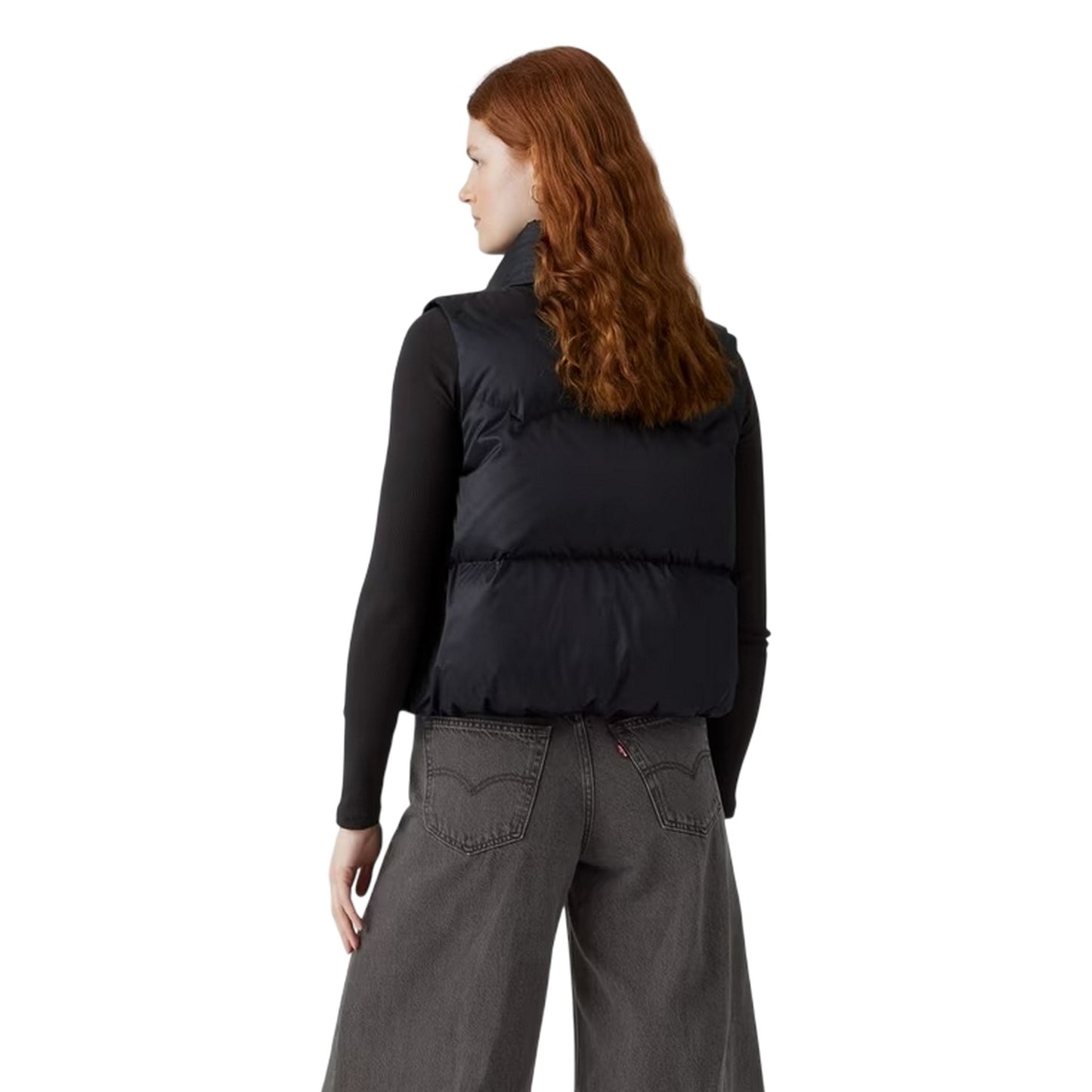 Black - Back - Levis Womens-Ladies Western Bubble Gilet