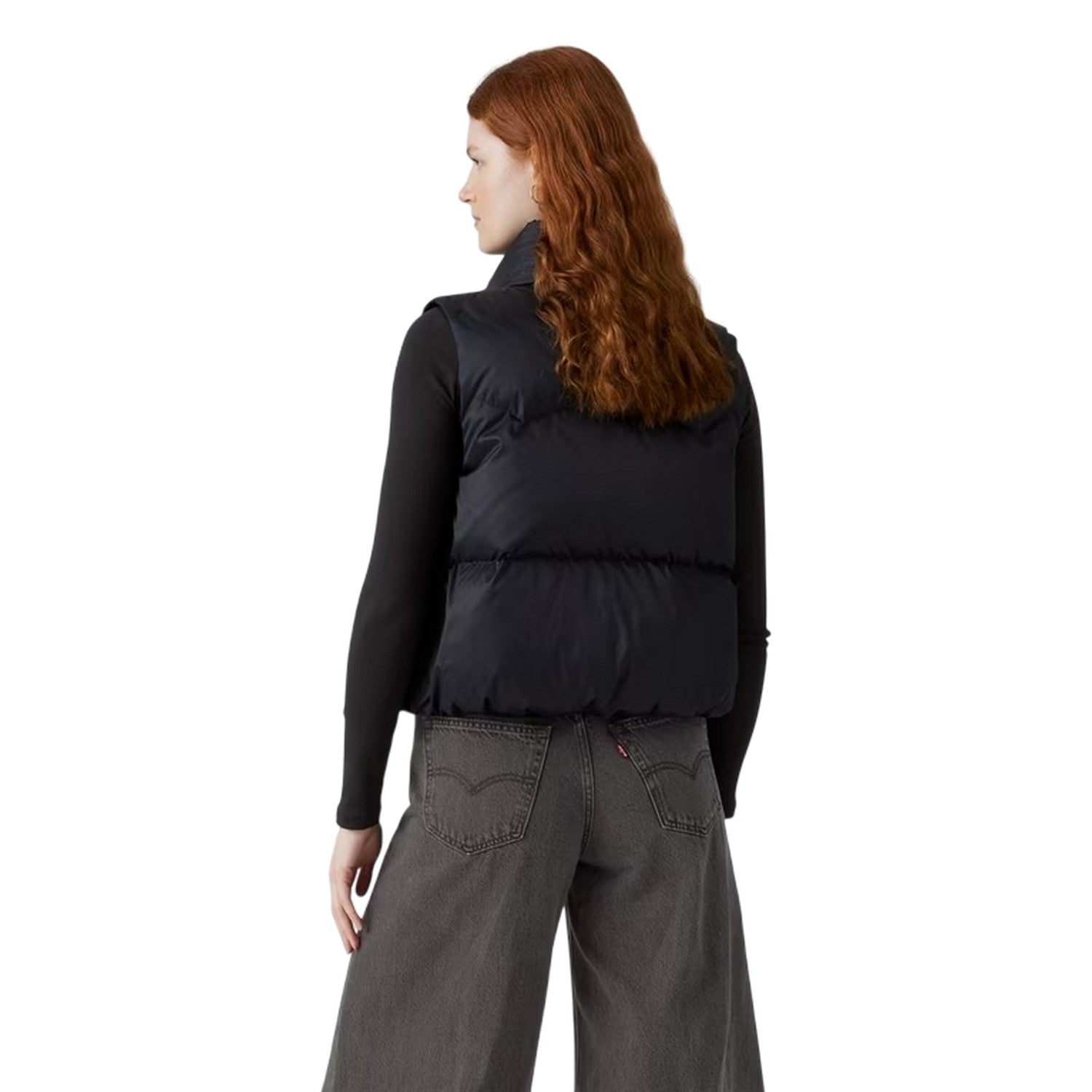 Black - Back - Levis Womens-Ladies Western Bubble Gilet