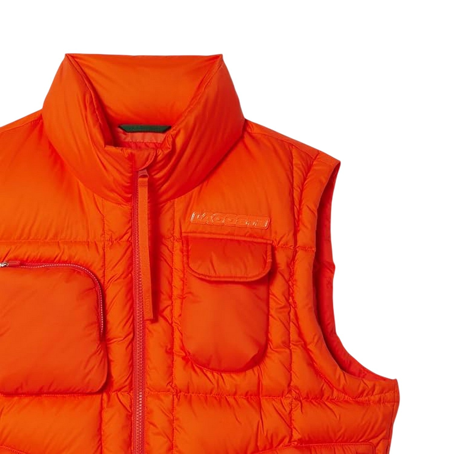 Orange - Side - Lacoste Mens Lightweight Mock Neck Gilet