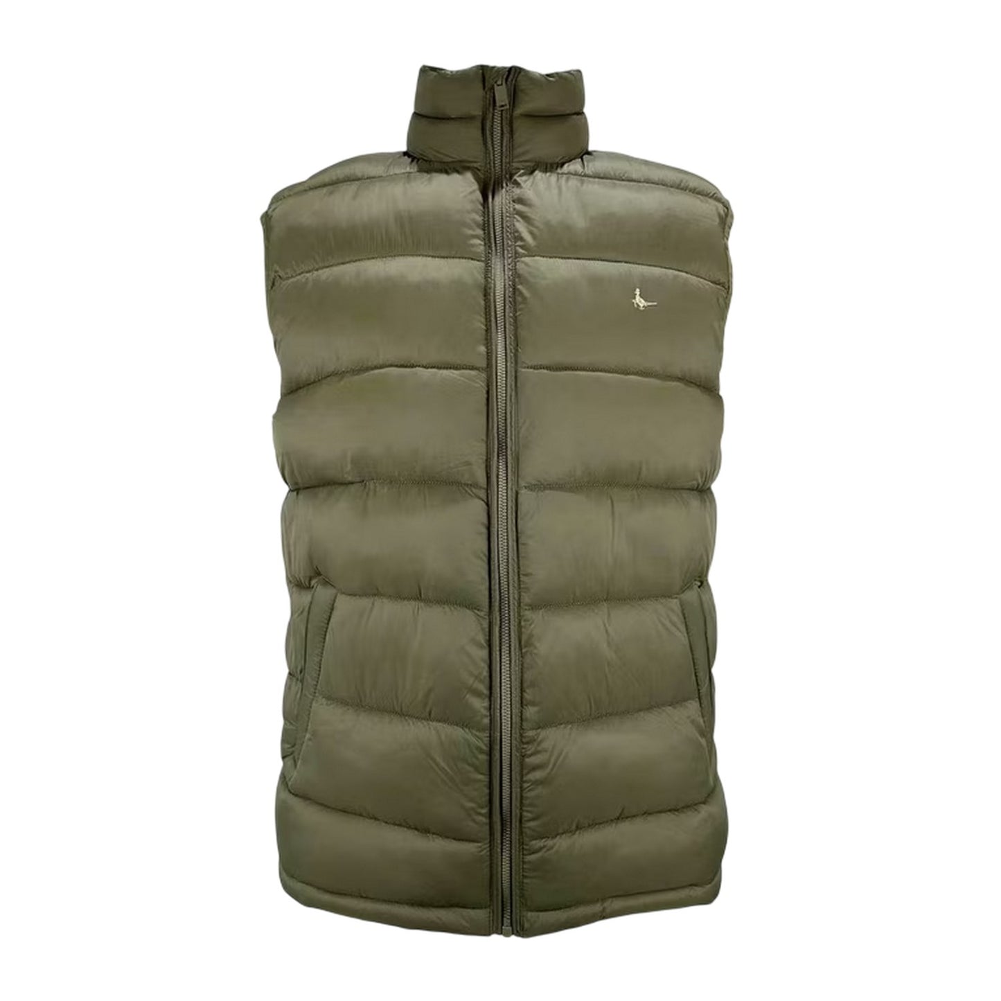 Dark Khaki - Back - Jack Wills Mens Kershaw Lightweight Puffer Gilet