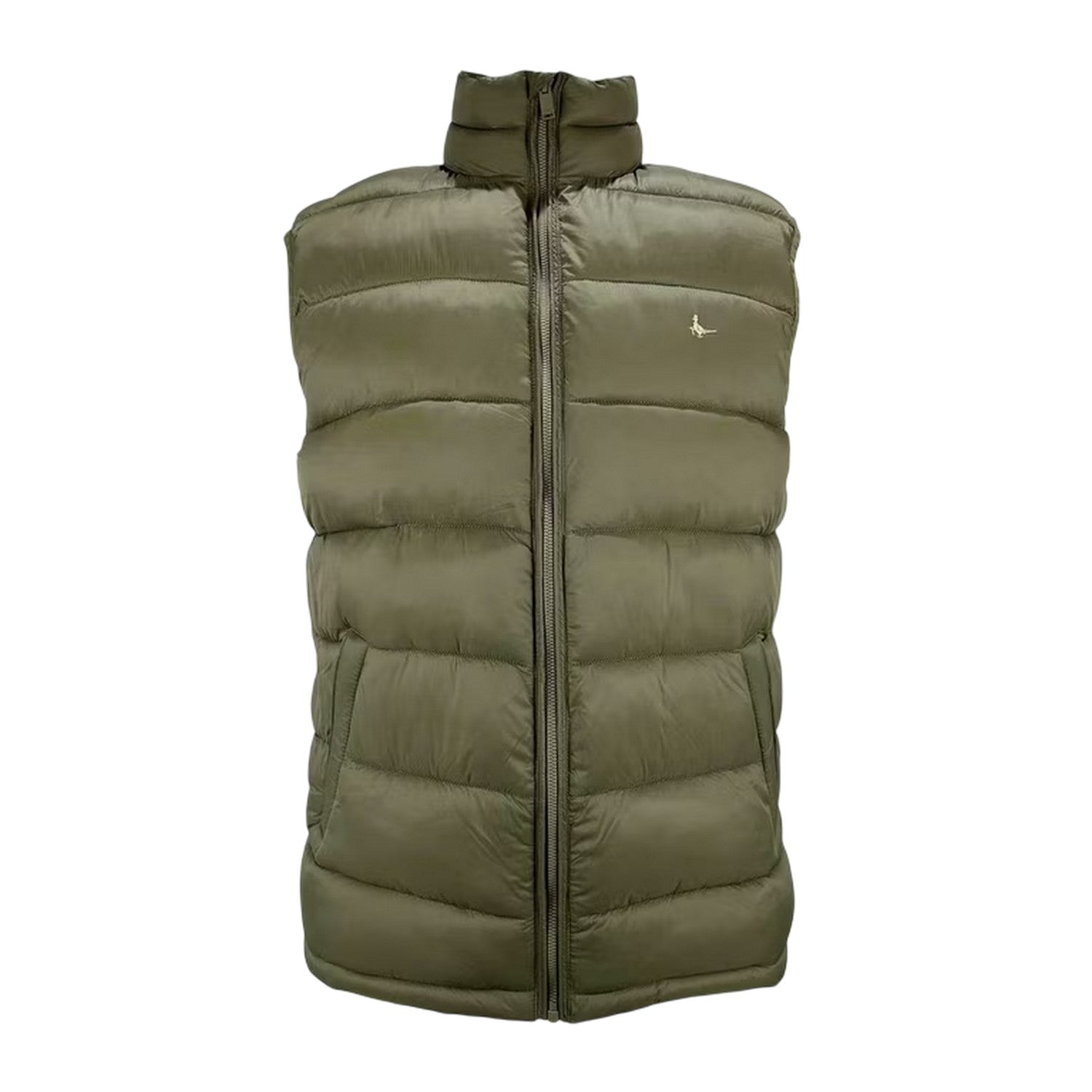 Dark Khaki - Back - Jack Wills Mens Kershaw Lightweight Puffer Gilet