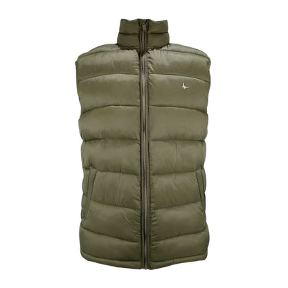 Dark Khaki - Back - Jack Wills Mens Kershaw Lightweight Puffer Gilet