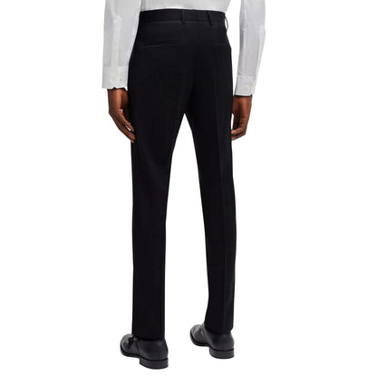 Black - Back - Boss Mens Virgin Wool Trousers