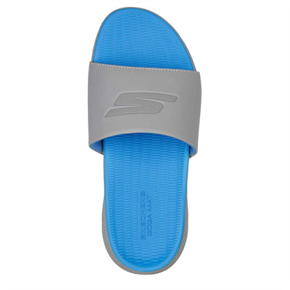 Charcoal-Blue - Lifestyle - Skechers Mens Flat Sandals